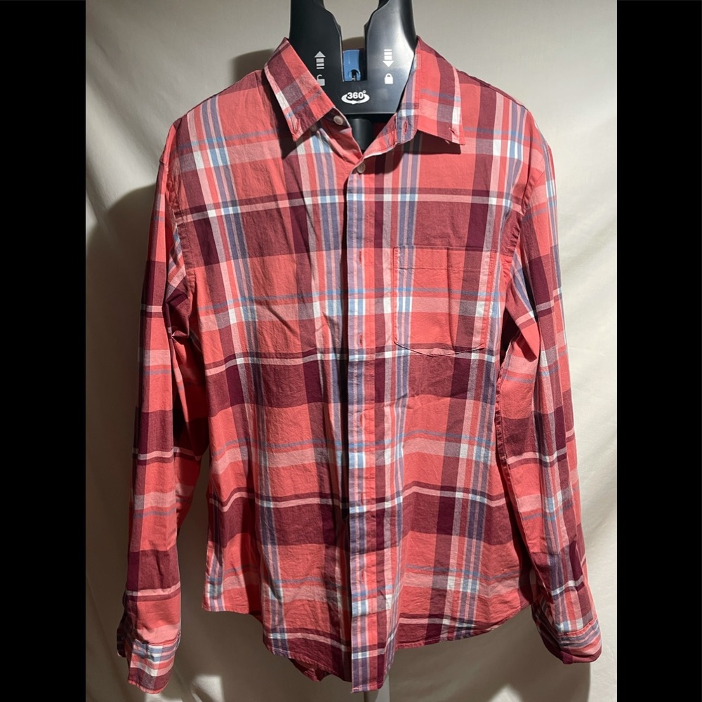 Old Navy L Slim Plaid Orng/maroon/blu/wht